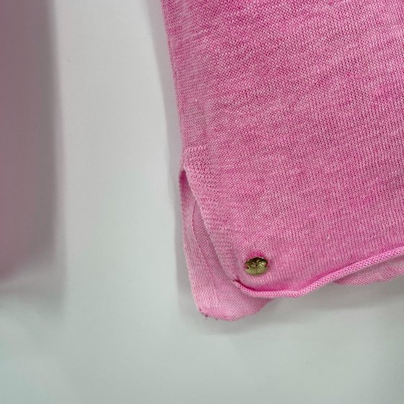Lilly Pulitzer Alana Long Sleeve Linen Top Pink XS - Picture 4 of 10